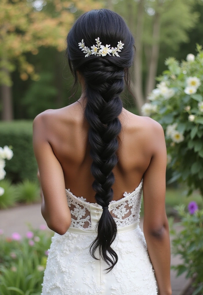 15 Elegant Wedding Hairstyles for Black Women That Are Simply Chic! - 12. Fishtail Braid
