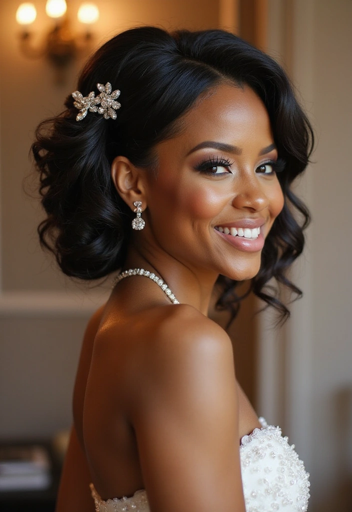 15 Elegant Wedding Hairstyles for Black Women That Are Simply Chic! - 14. Elegant Twist with Hair Jewellry