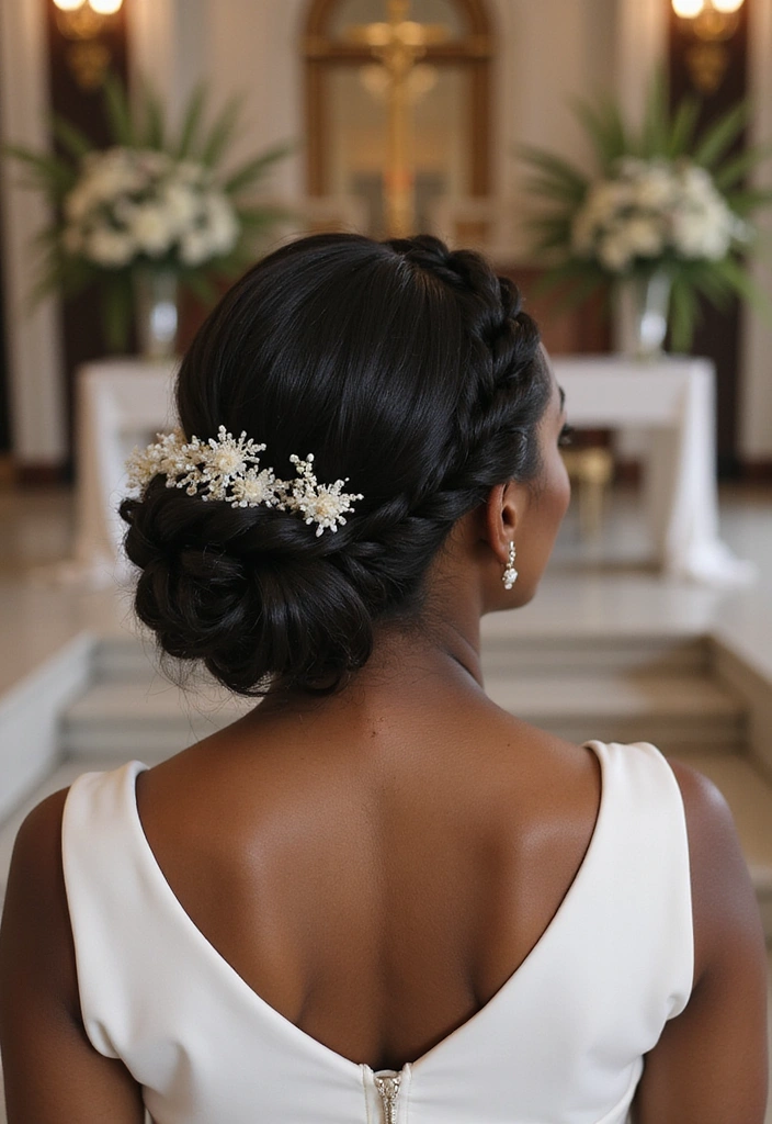 15 Elegant Wedding Hairstyles for Black Women That Are Simply Chic! - 7. Twisted Bun with Braid