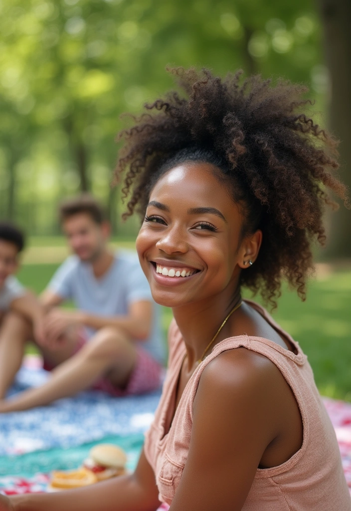 21 Flawless Short Summer Hairstyles for Black Women That Are a Breeze to Style! - 17. Half-Up, Half-Down Style