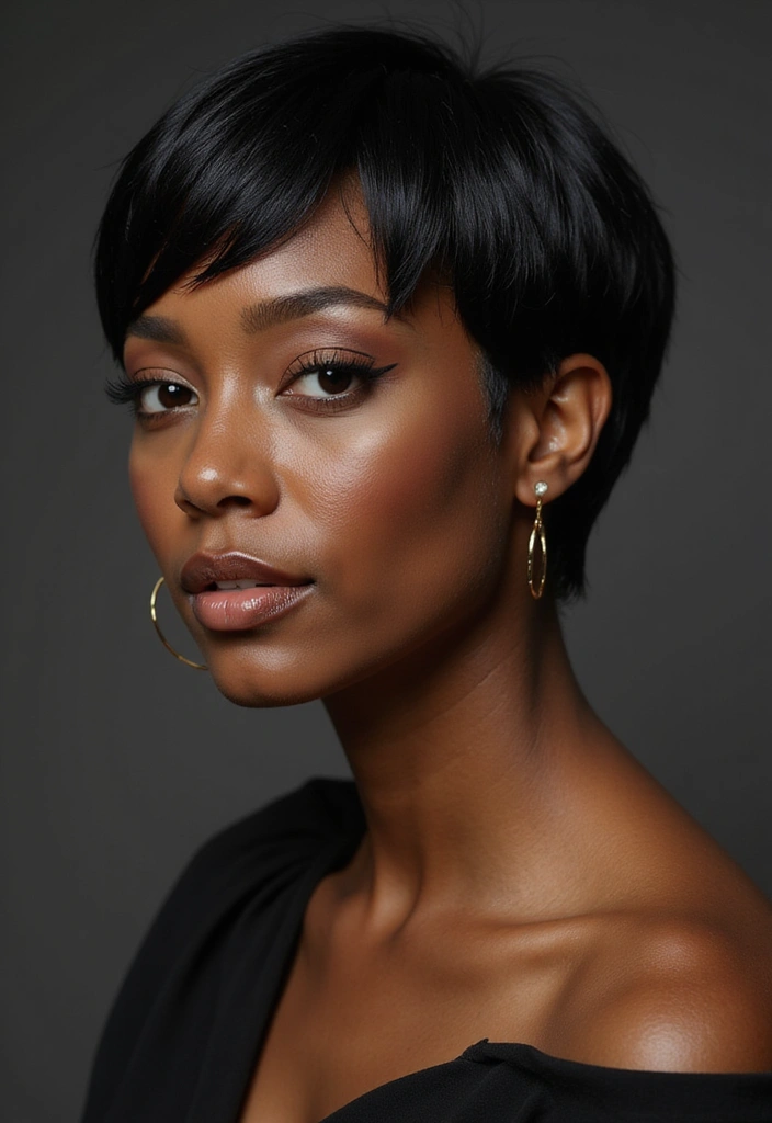 21 Trendy Pixie Cuts for Black Women That Are All the Rage Right Now! - 17. Pixie with a Wet Look