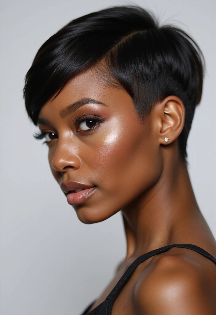 21 Trendy Pixie Cuts for Black Women That Are All the Rage Right Now! - 20. Sleek and Straight Pixie