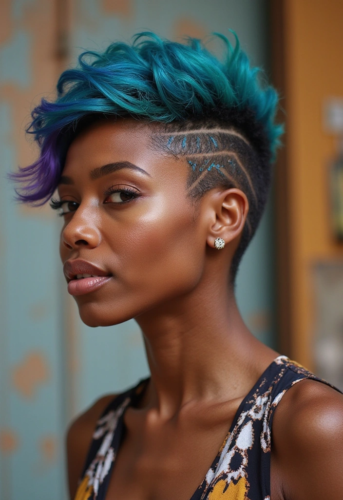21 Trendy Pixie Cuts for Black Women That Are All the Rage Right Now! - 5. Bold Colors and Patterns