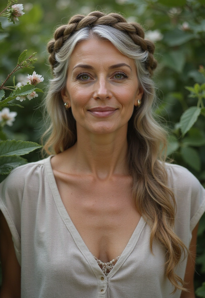 22 Fine Hair Hairstyles That Are Perfect for Women Over 50 (Don’t Miss #5!) - 12. Braided Crown