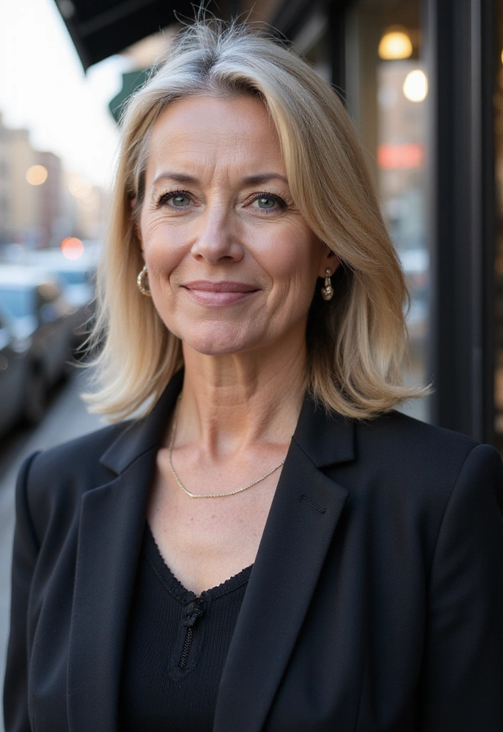 22 Fine Hair Hairstyles That Are Perfect for Women Over 50 (Don’t Miss #5!) - 13. Shiny Sleek Straight