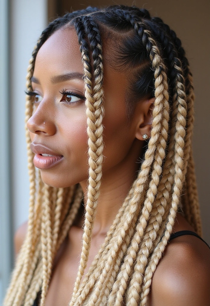 23 Celebrity-Approved Blonde Braids for Black Women You Can Copy! - 1. Iconic Box Braids with Blonde Ombre