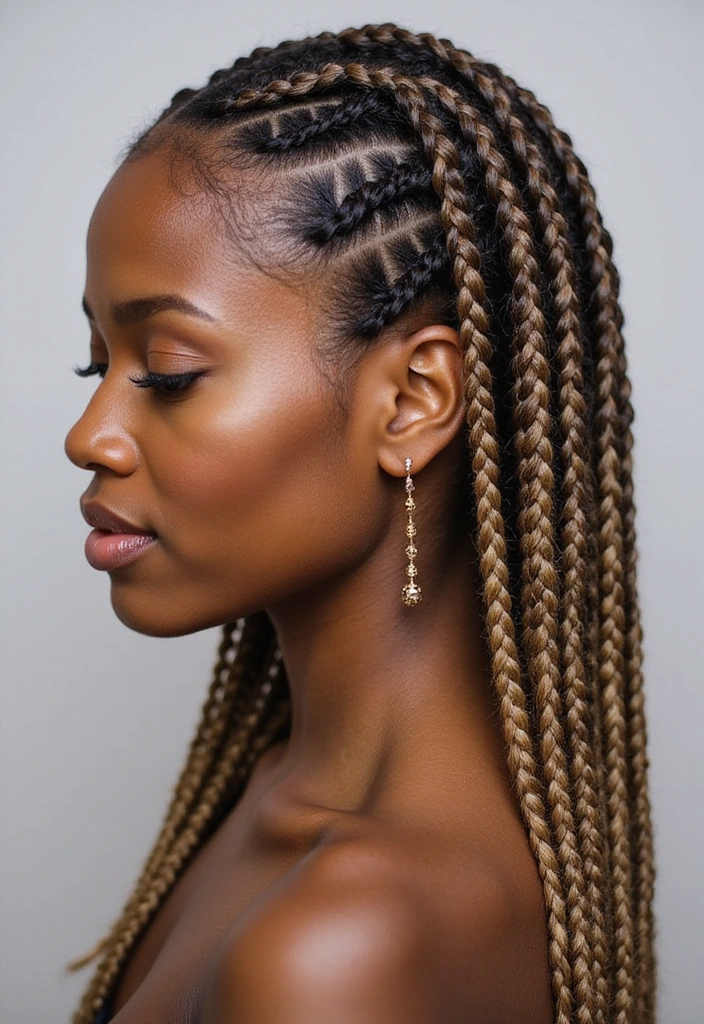 23 Celebrity-Approved Blonde Braids for Black Women You Can Copy! - 14. Versatile Feed-In Braids