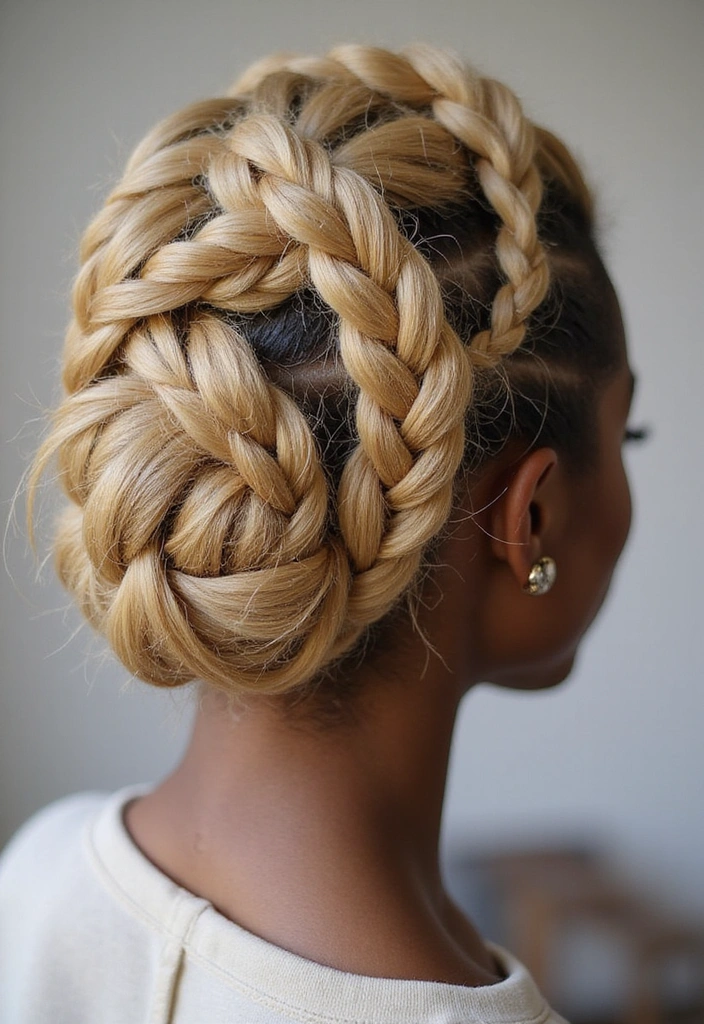 23 Celebrity-Approved Blonde Braids for Black Women You Can Copy! - 15. Upscale Twisted Bun
