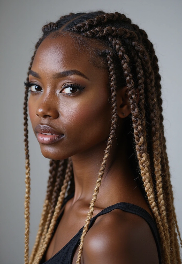 23 Celebrity-Approved Blonde Braids for Black Women You Can Copy! - 16. Fierce Cornrow Braids