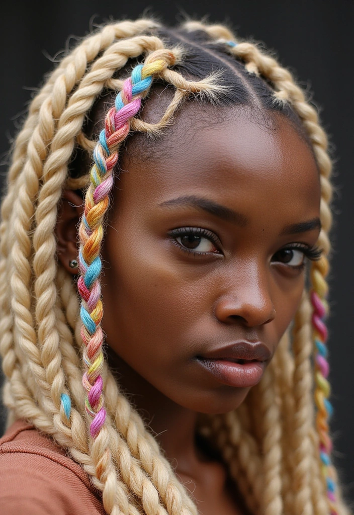 23 Celebrity-Approved Blonde Braids for Black Women You Can Copy! - 19. Funky Zig-Zag Braids