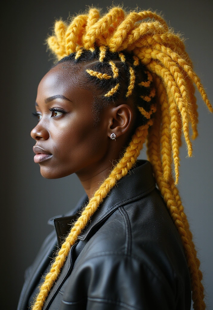23 Celebrity-Approved Blonde Braids for Black Women You Can Copy! - 21. Daring Mohawk Braids