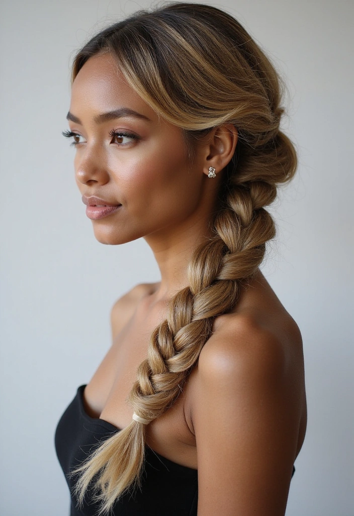 23 Celebrity-Approved Blonde Braids for Black Women You Can Copy! - 22. Elegant Twisted Side Braid