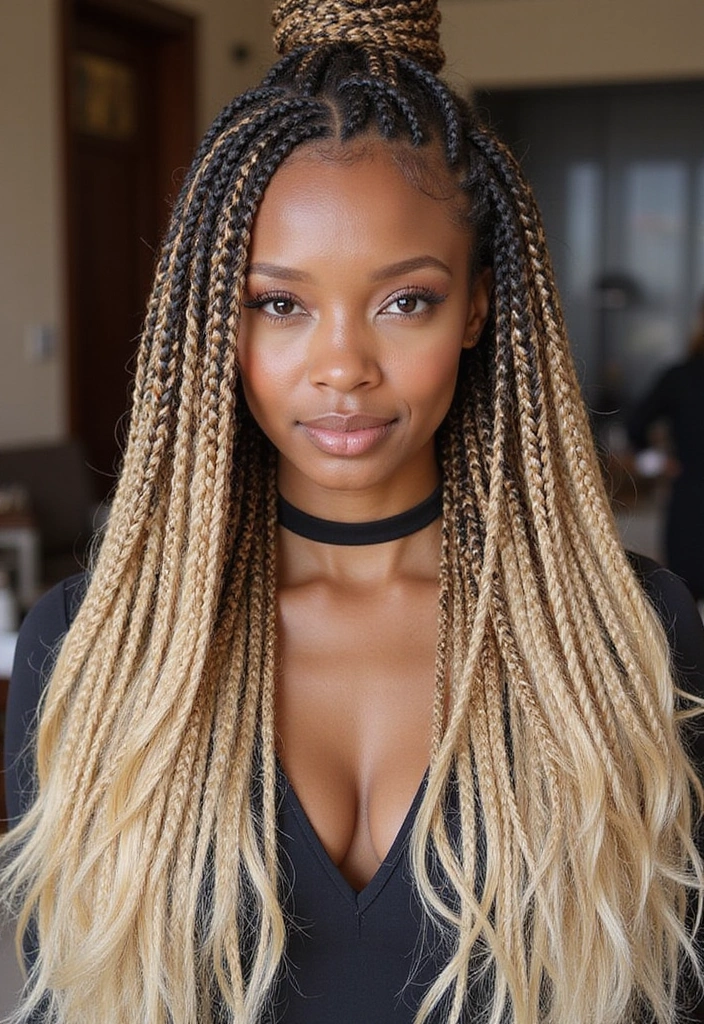 23 Celebrity-Approved Blonde Braids for Black Women You Can Copy! - 6. Gorgeous Goddess Braids