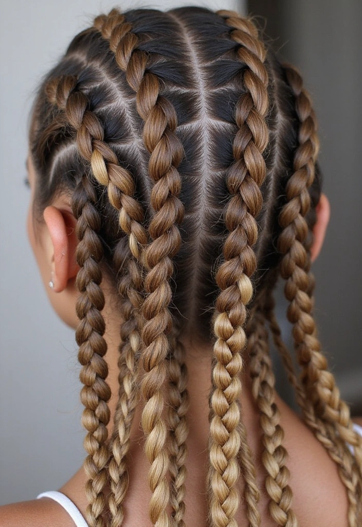 23 Celebrity-Approved Blonde Braids for Black Women You Can Copy! - 8. Bold Tribal Braids