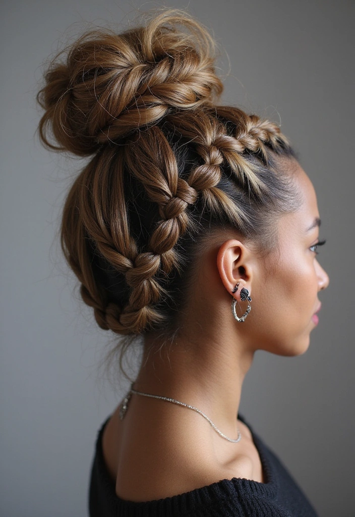 23 Celebrity-Approved Blonde Braids for Black Women You Can Copy! - 9. Stylish Braided Updo