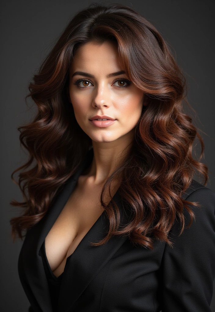 23 Jaw-Dropping Dark Brown Hair with Highlights Ideas for a Fabulous New You! - 10. Flickering Copper