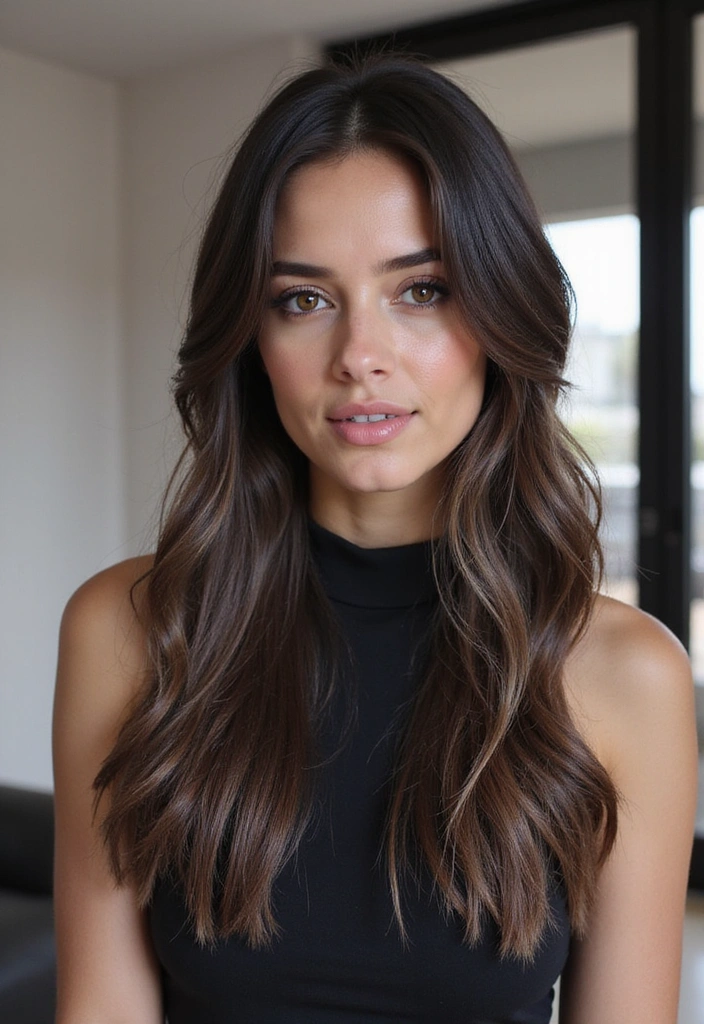 23 Jaw-Dropping Dark Brown Hair with Highlights Ideas for a Fabulous New You! - 2. Ashy Elegance