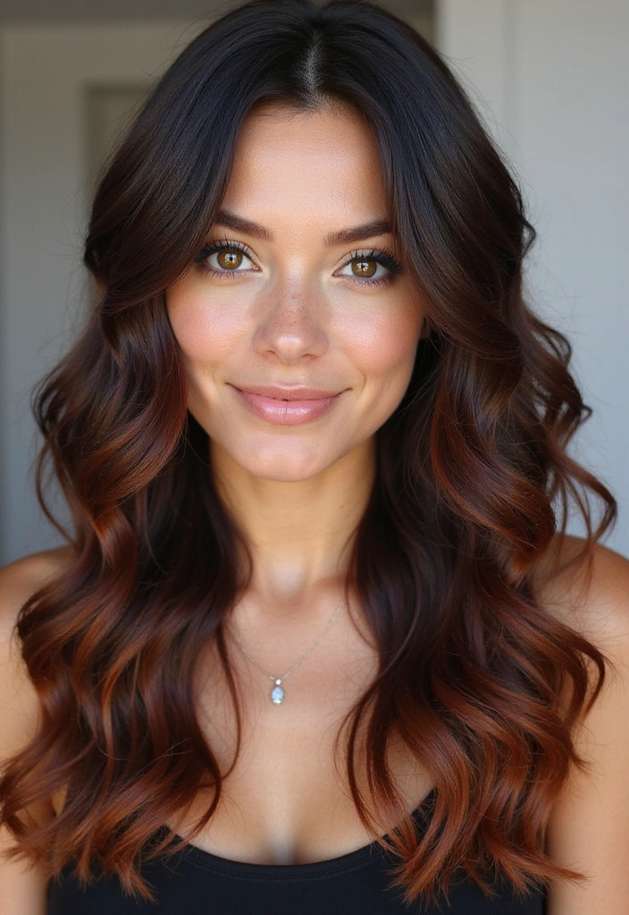 23 Jaw-Dropping Dark Brown Hair with Highlights Ideas for a Fabulous New You! - 20. Chocolate and Copper