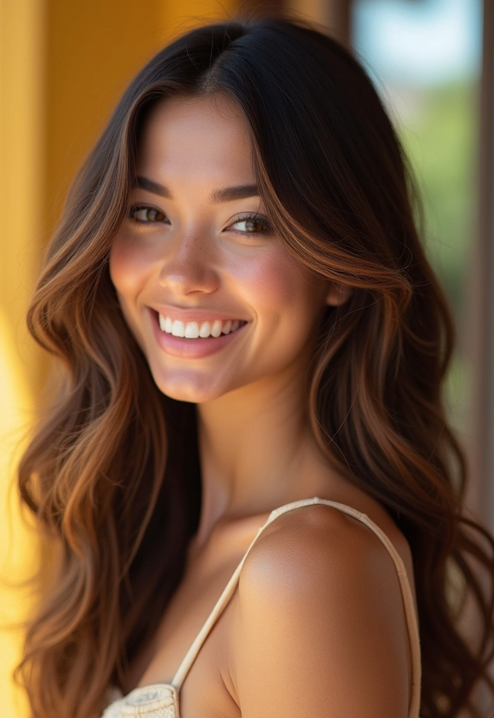 23 Jaw-Dropping Dark Brown Hair with Highlights Ideas for a Fabulous New You! - 3. Honey Glaze