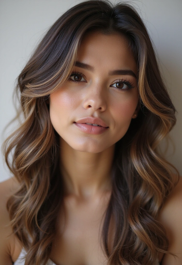 23 Jaw-Dropping Dark Brown Hair with Highlights Ideas for a Fabulous New You! - 5. Creamy Blonde Accents