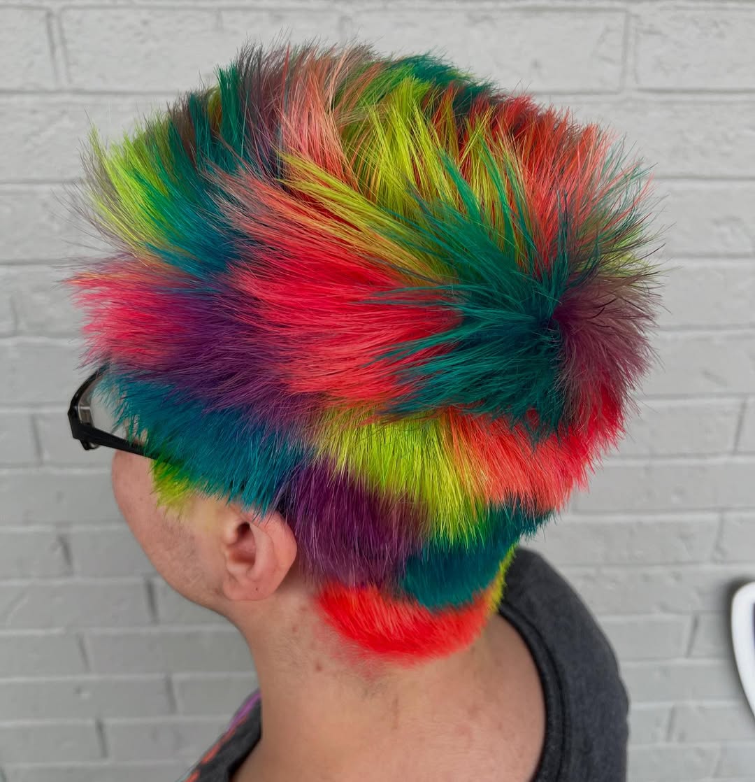 18 Light Calico Hair Ideas For Your Perfect Summer Glow-Up! - 12. Fun Rainbow Calico