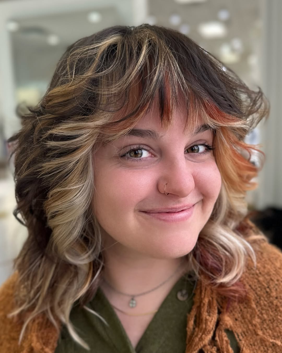 18 Light Calico Hair Ideas For Your Perfect Summer Glow-Up! - 13. Textured Layers with Calico Highlights