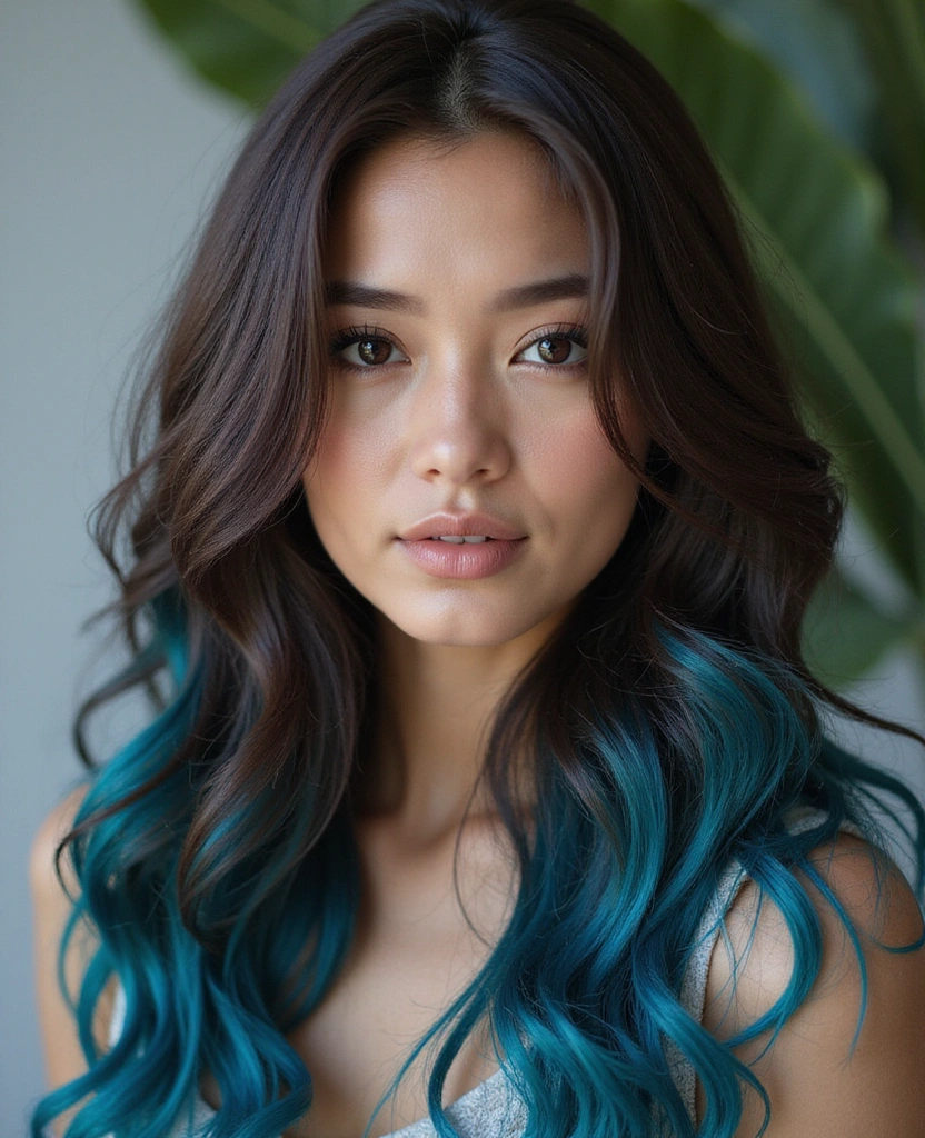 20 Eye-Catching Brown Hair with Blue Highlights Ideas to Rock in 2025! - 15. Chocolate Brown with Ocean Blue Hues