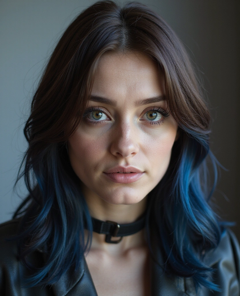 20 Eye-Catching Brown Hair with Blue Highlights Ideas to Rock in 2025! - 17. Mahogany Brown with Blue Steel Highlights