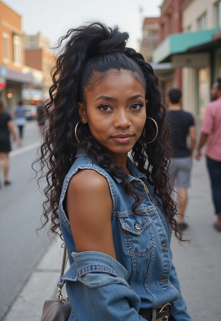 22 Chic High Ponytail Looks for Black Women That Are Effortless to Style! - 20. High Ponytail with a Side Braid