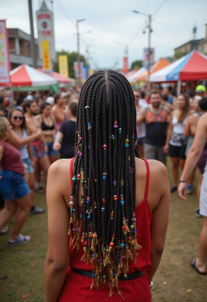 31 Festival Rave Party Hair Braids You Must Try in 2025 (Get Ready to Turn Heads!) - 12. Cornrow Braids with Beads