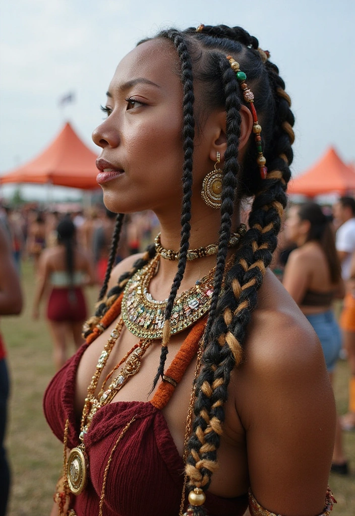 31 Festival Rave Party Hair Braids You Must Try in 2025 (Get Ready to Turn Heads!) - 15. Tribal Braids
