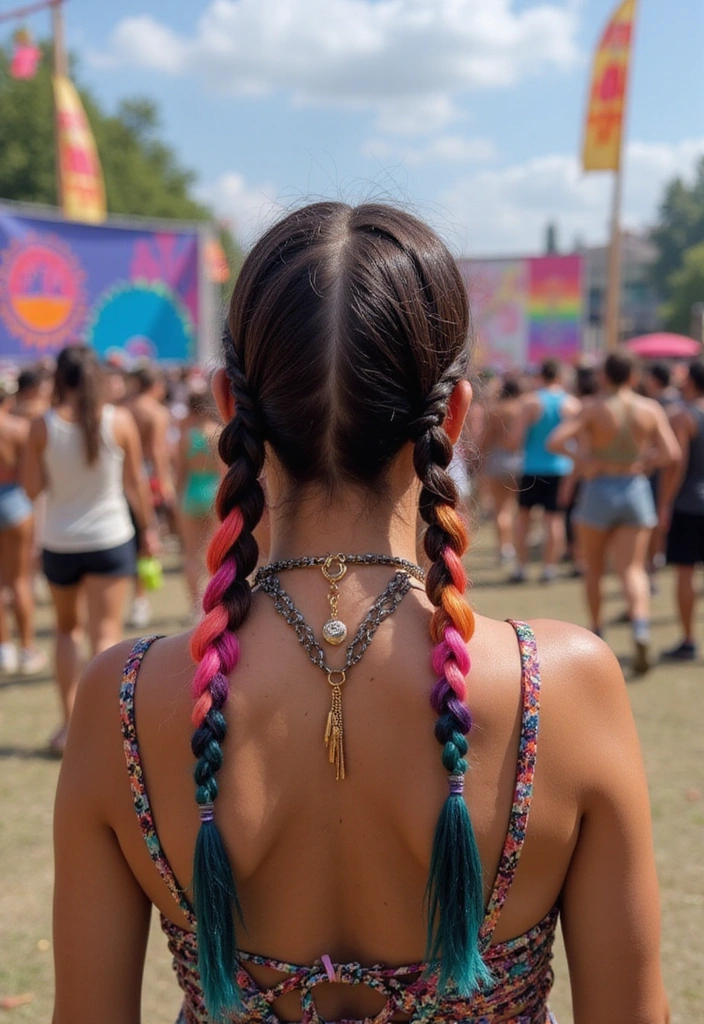 31 Festival Rave Party Hair Braids You Must Try in 2025 (Get Ready to Turn Heads!) - 17. Color-Blocked Braids