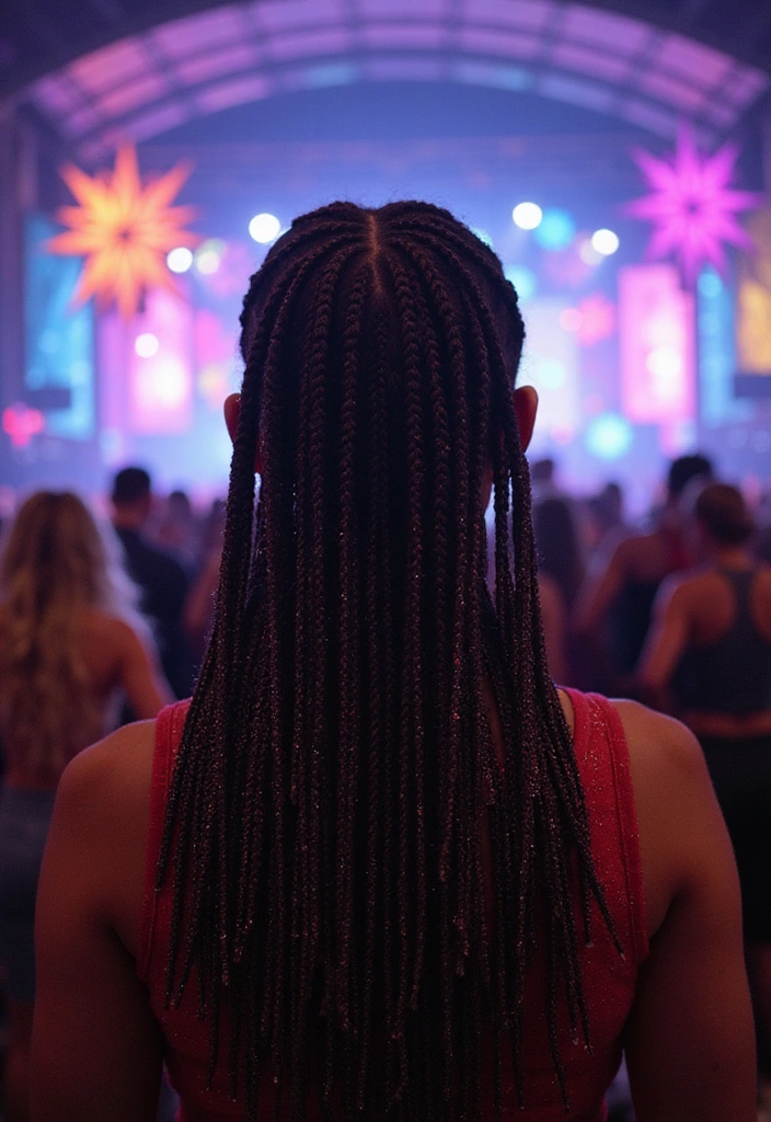 31 Festival Rave Party Hair Braids You Must Try in 2025 (Get Ready to Turn Heads!) - 4. Box Braids with Glitter Roots