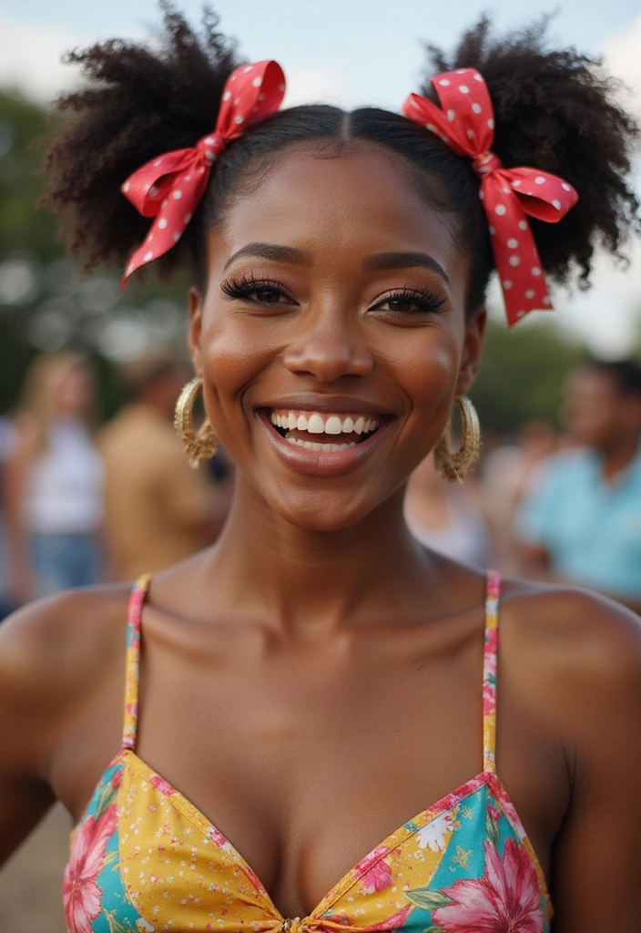 33 Celebration-Worthy 4th of July Hairstyles for Women in 2025! - 19. Funky Space Buns