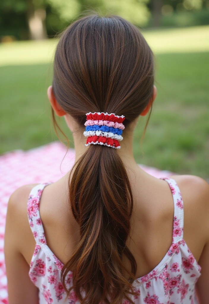 33 Celebration-Worthy 4th of July Hairstyles for Women in 2025! - 2. Patriotic Ponytail