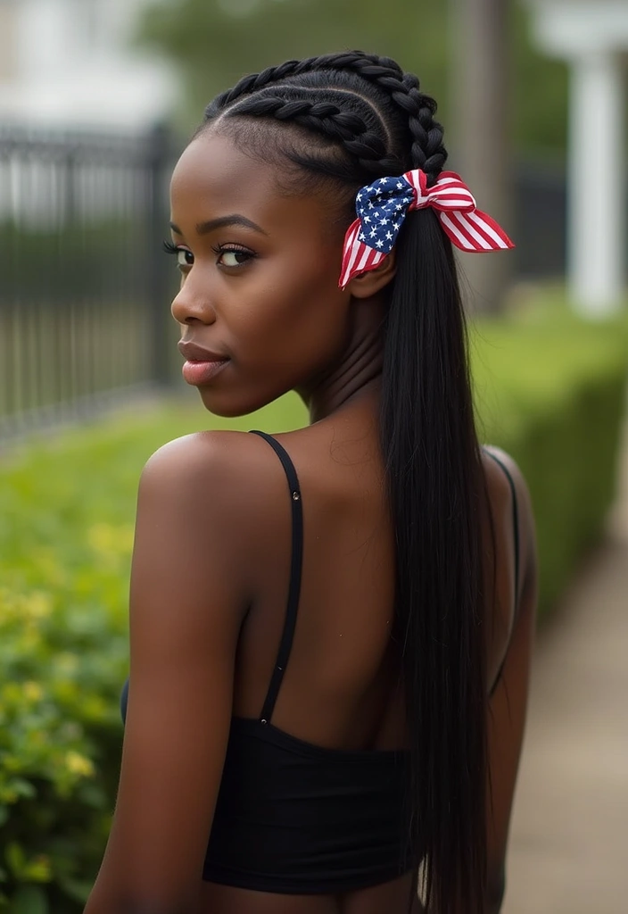 33 Celebration-Worthy 4th of July Hairstyles for Women in 2025! - 8. Sleek and Straight with a Patriotic Twist