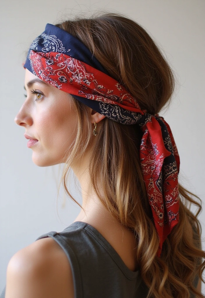 33 Easy-to-Do Bandanna Hairstyles for Women on the Go! - 1. Classic Bandanna Tie