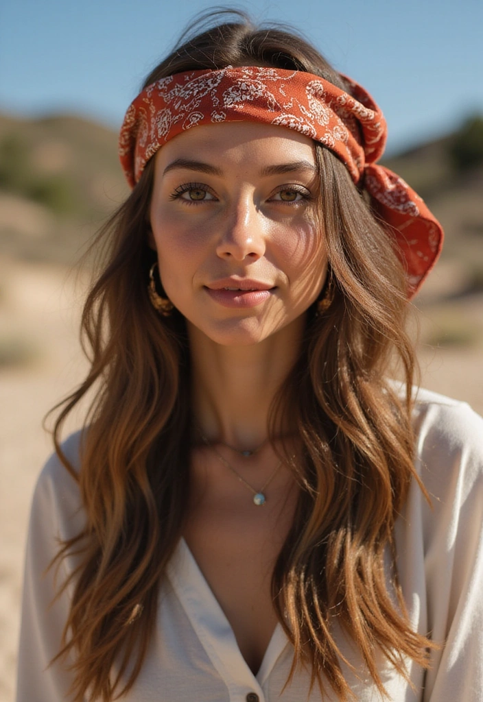 33 Easy-to-Do Bandanna Hairstyles for Women on the Go! - 18. Boho Bandanna Crown