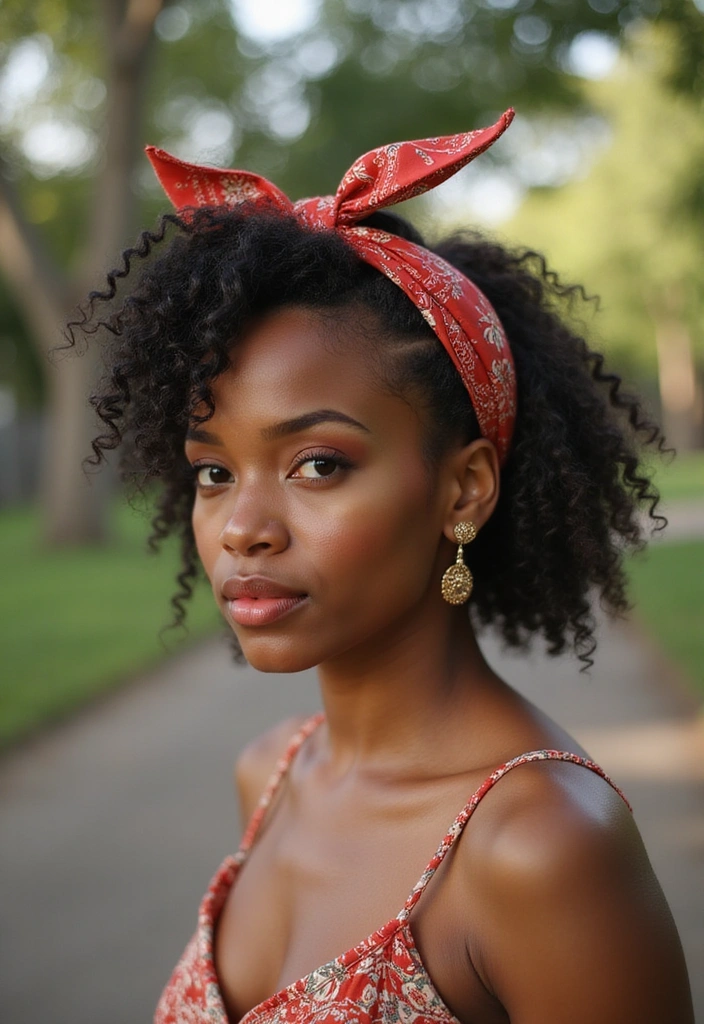 33 Easy-to-Do Bandanna Hairstyles for Women on the Go! - 24. Vintage Bandanna Look