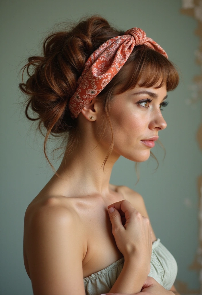 33 Easy-to-Do Bandanna Hairstyles for Women on the Go! - 32. Vintage-Inspired Bandanna Twist