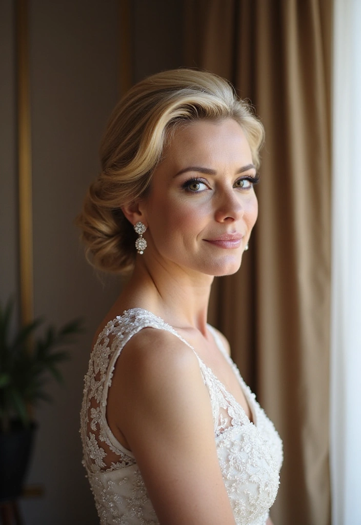 33 Timeless Mother of the Bride Hairstyles Over 50 That Radiate Elegance! - 14. Sophisticated Side Sweep