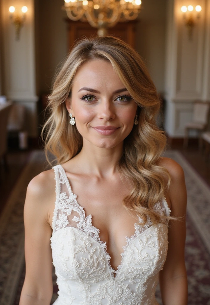 33 Timeless Mother of the Bride Hairstyles Over 50 That Radiate Elegance! - 18. Side-Swept Curls