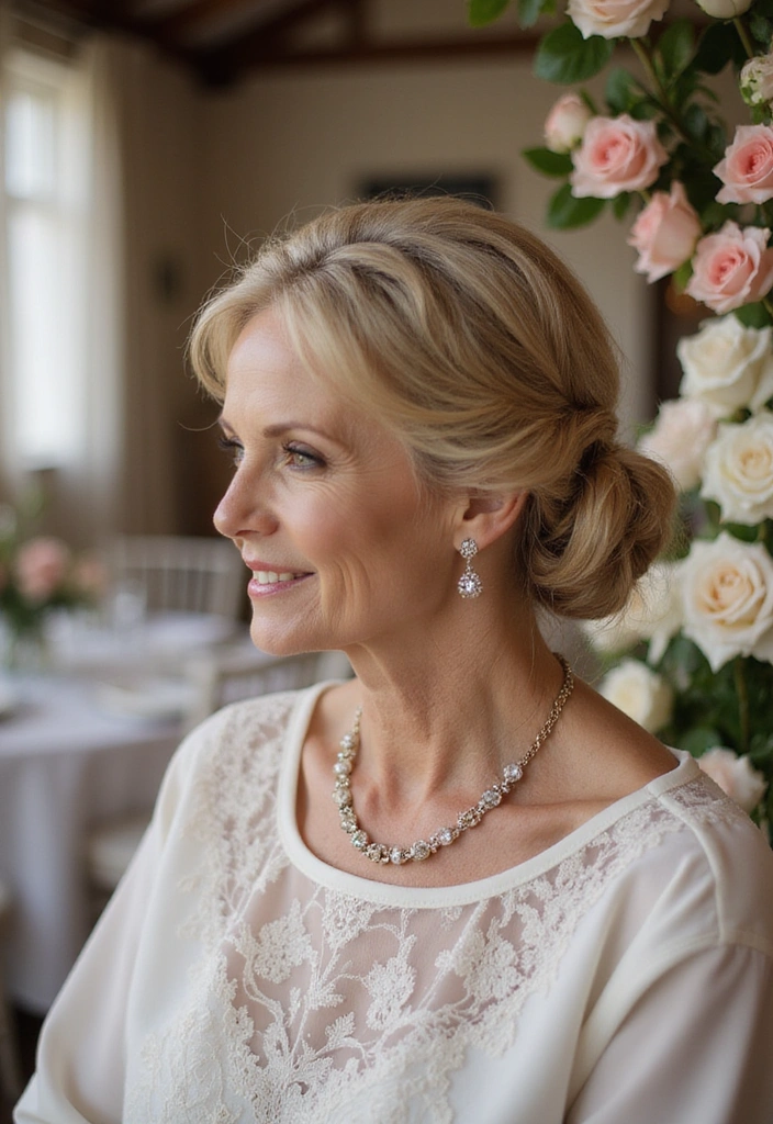33 Timeless Mother of the Bride Hairstyles Over 50 That Radiate Elegance! - 3. Low Braided Bun
