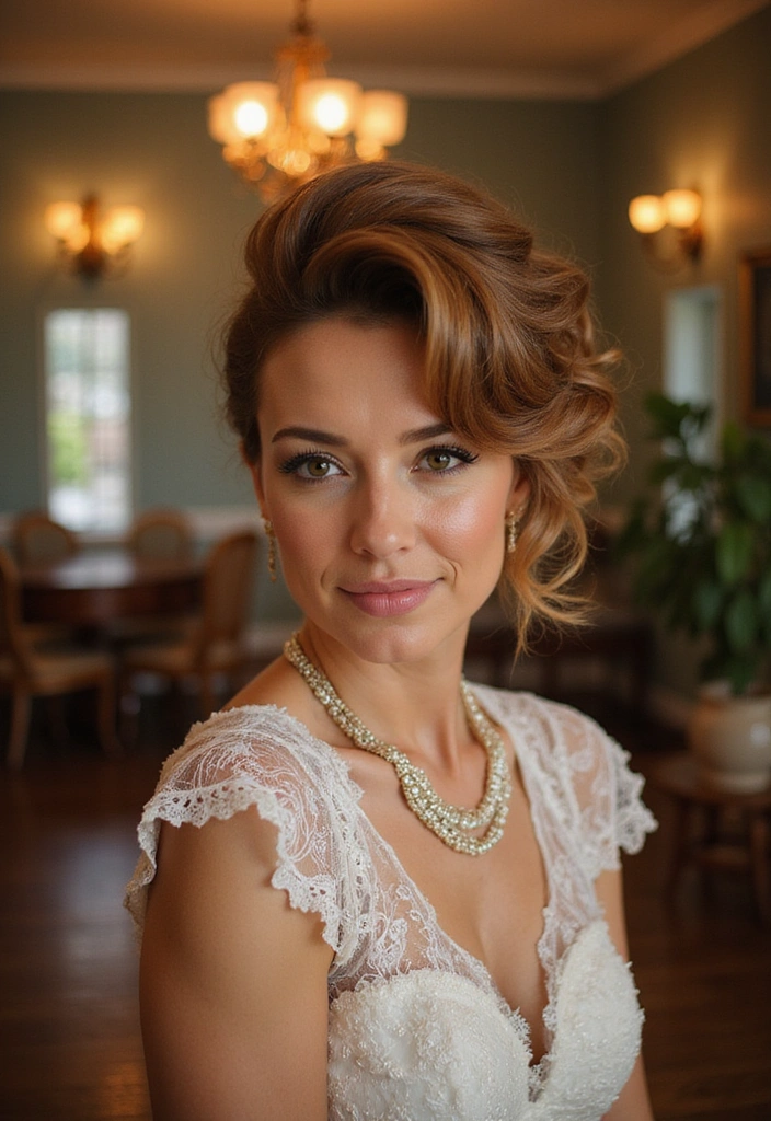 33 Timeless Mother of the Bride Hairstyles Over 50 That Radiate Elegance! - 33. Glamorous Victory Rolls