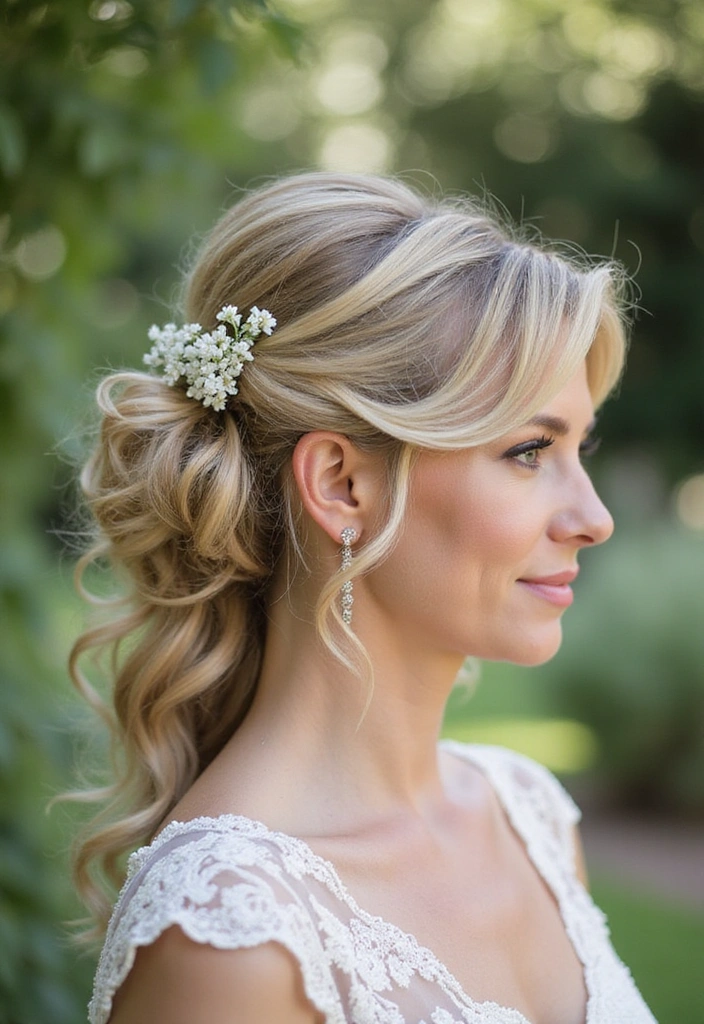 33 Timeless Mother of the Bride Hairstyles Over 50 That Radiate Elegance! - 4. Romantic Half-Up, Half-Down