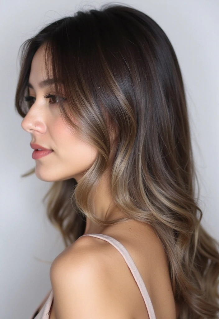 33 Trendy Balayage Styles for Dark Brown Hair Perfect for Any Season! - 2. Ash Blonde Balayage