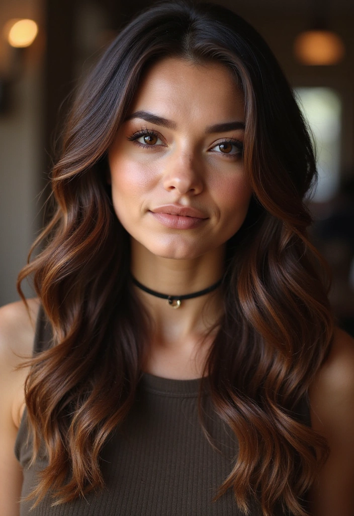 33 Trendy Balayage Styles for Dark Brown Hair Perfect for Any Season! - 23. Caffeine Balayage