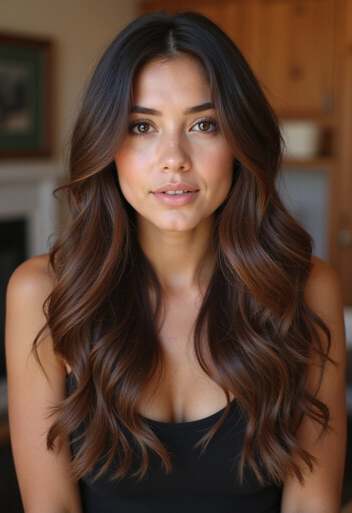 33 Trendy Balayage Styles for Dark Brown Hair Perfect for Any Season! - 26. Pumpkin Spice Balayage