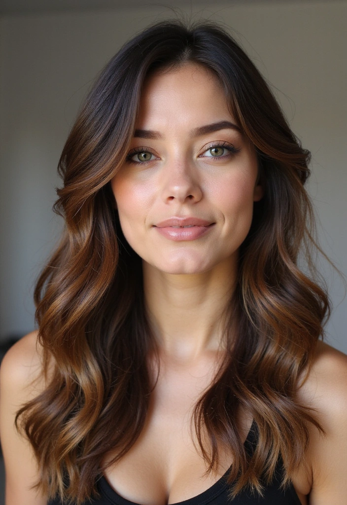 33 Trendy Balayage Styles for Dark Brown Hair Perfect for Any Season! - 3. Golden Honey Balayage