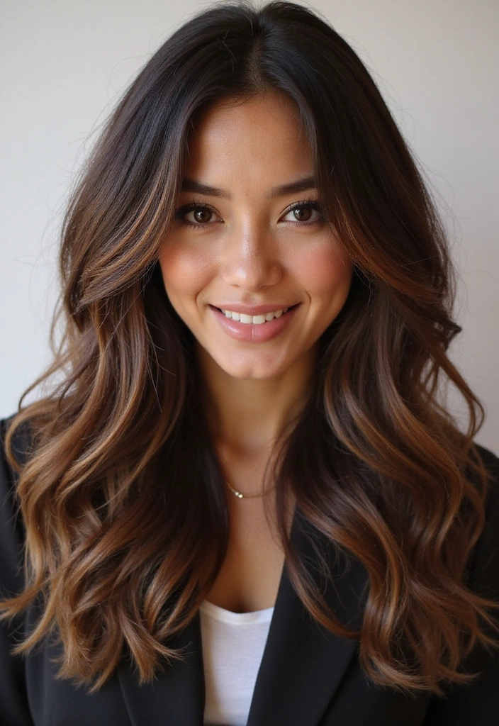 33 Trendy Balayage Styles for Dark Brown Hair Perfect for Any Season! - 30. Natural Honey Balayage